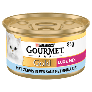 Gourmet Gold Luxe mix kattenvoer nat zeevis  Dutchshopper