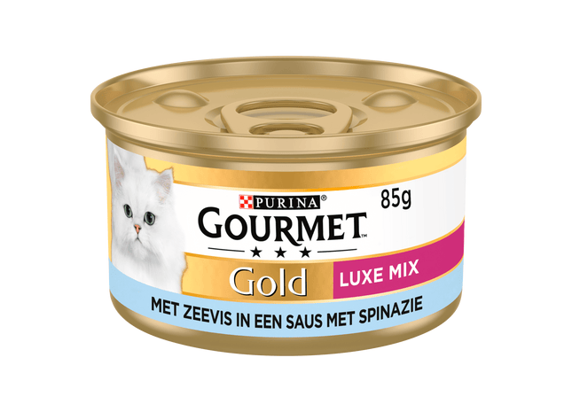 Gourmet Gold Luxe mix kattenvoer nat zeevis  Dutchshopper