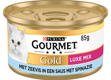 Gourmet Gold Luxe mix kattenvoer nat zeevis