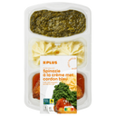 Spinat mit Cordon bleu und Püree