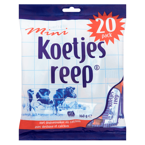 Merkloos Chocolade Koetjesreep Mini