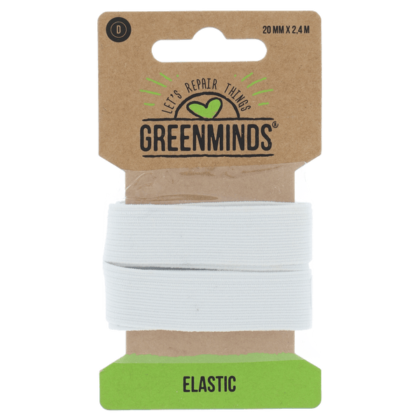 Greenminds Elastiek Wit 20mm 2,4mtr