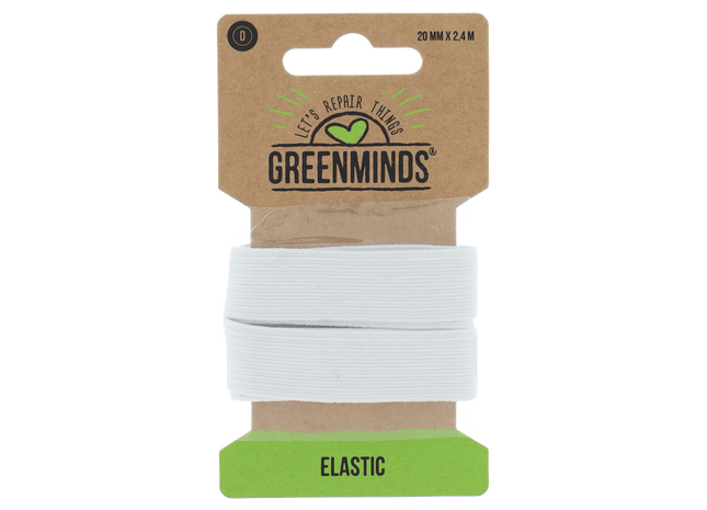 Greenminds Elastiek Wit 20mm 2,4mtr