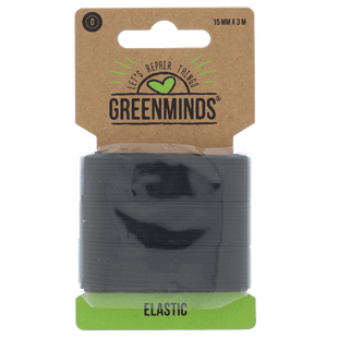 Greenminds Elastiek Zwart 15mm 3mtr
