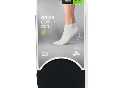 women's ankle socks - 2 pairs black