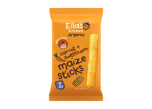Ella's Kitchen 7+ Maize sticks Carrot Sweetcorn