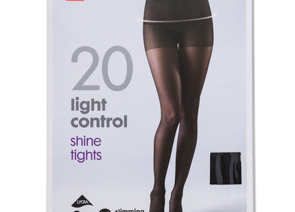 2-pak panty light control shine 20 denier zwart