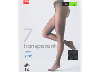 panty transparant 7 denier zwart zwart