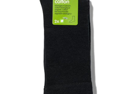 men's socks organic cotton - 2 pairs black