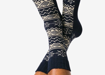 sokken nordic print  donkerblauw