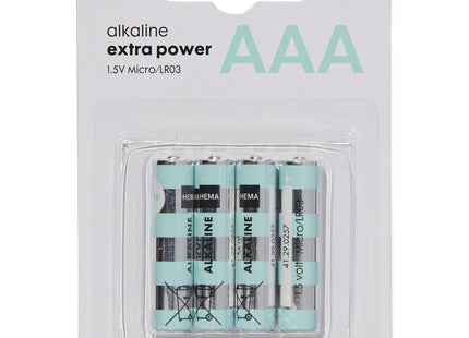 AAA alkaline extra power batterijen - 4 stuks