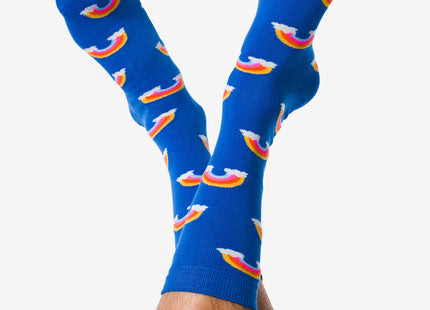 socks with cotton rainbow blue