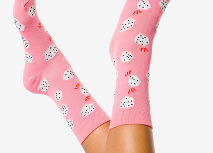 socks with cotton take a chance pink