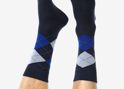 men's socks with cotton checks - 5 pairs multi