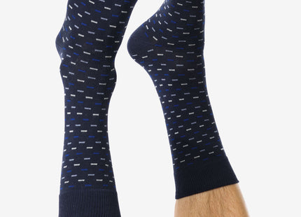 men's socks with cotton graphic - 5 pairs dark blue