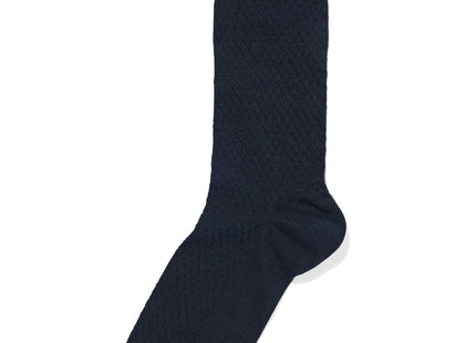 heren sokken met katoen textuur donkerblauw