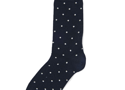men's socks with cotton dots dark blue