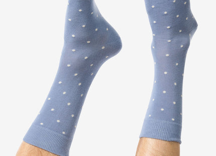 men's socks with cotton dots blue