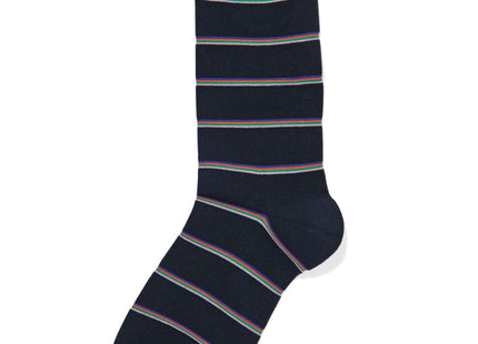 men's socks with cotton stripes dark blue