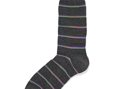 men's socks with cotton stripes gray melange