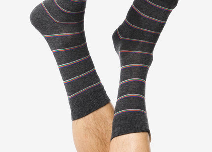 men's socks with cotton stripes gray melange