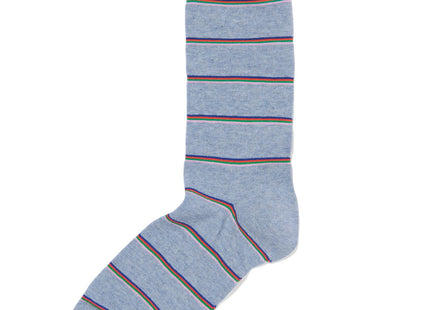 men's socks with cotton stripes blue