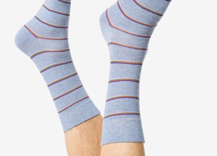 men's socks with cotton stripes blue