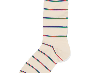 men's socks with cotton stripes beige