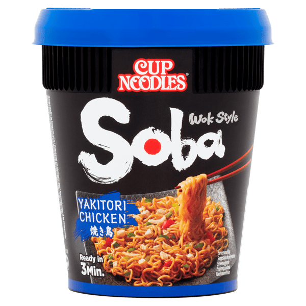 Nissin Soba cup Grilled chicken on a skewer