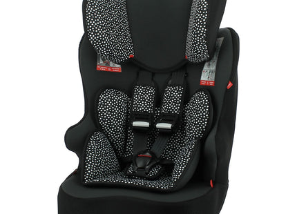 autostoel doorgroei 9-36kg Isofix zwart/witte stip  Dutchshopper