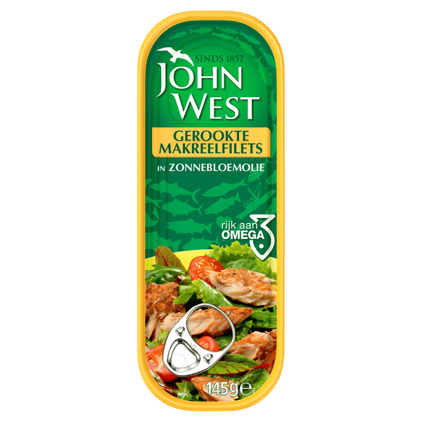 John West Makreelfilets zonnebloemolie gerookt