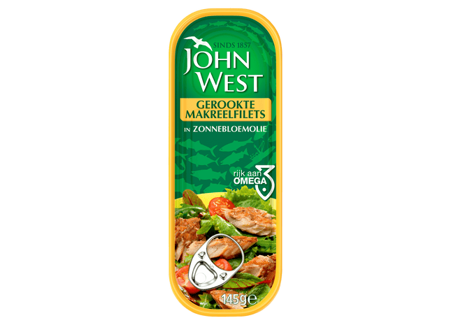 John West Makreelfilets zonnebloemolie gerookt