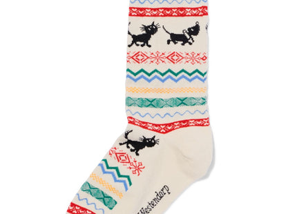 dames kerstsokken nordic Takkie gebroken wit