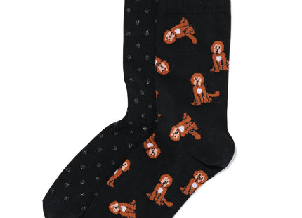 women's socks with cotton - 2 pairs black