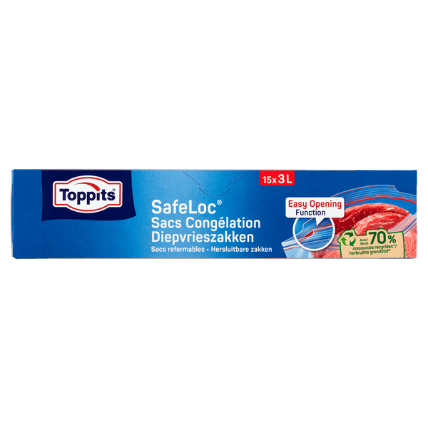 Toppits Safeloc Zip Diepvrieszakken 3L