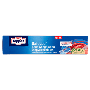 Toppits Safeloc Zip Diepvrieszakken 3L