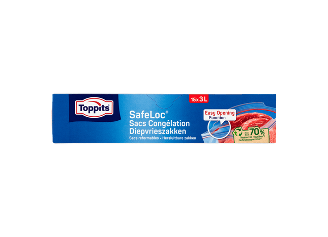 Toppits Safeloc Zip Diepvrieszakken 3L