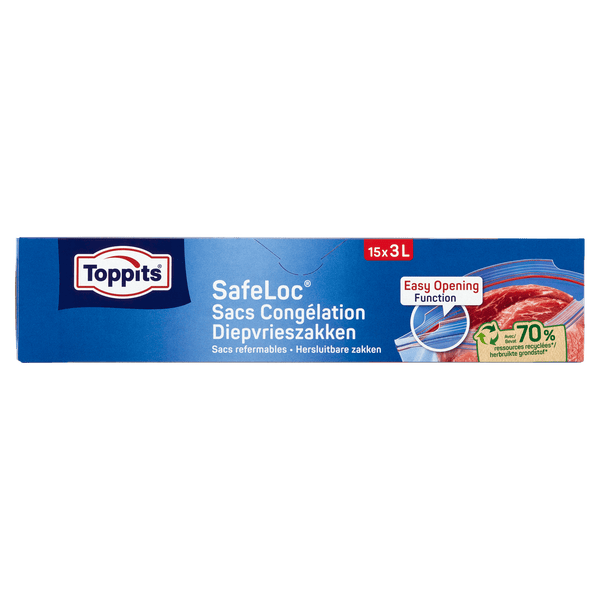 Toppits Safeloc Zip Freezer Bags 3L