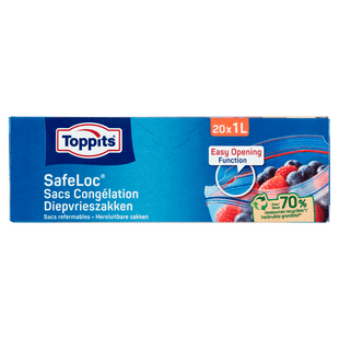 Toppits Safeloc Zip Diepvrieszakken 1L