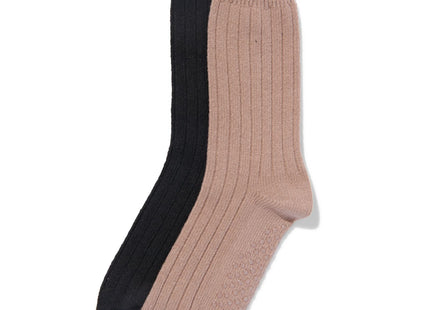 women's house socks - 2 pairs beige