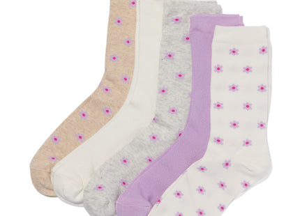 women's socks with cotton - 5 pairs beige