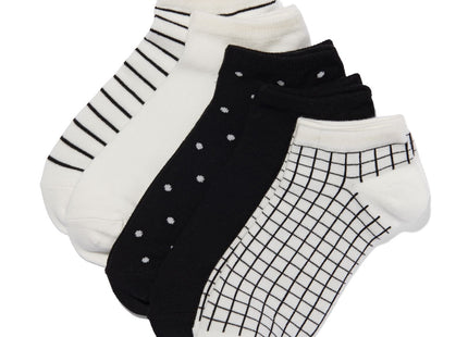 women's ankle socks with cotton - 5 pairs black