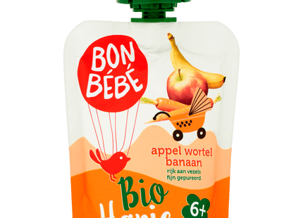 Bonbebe Bio 6+ Appel Wortel Banaan pouch