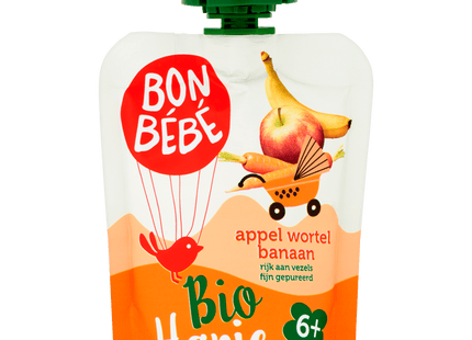 Bonbebe Bio 6+ Appel Wortel Banaan pouch