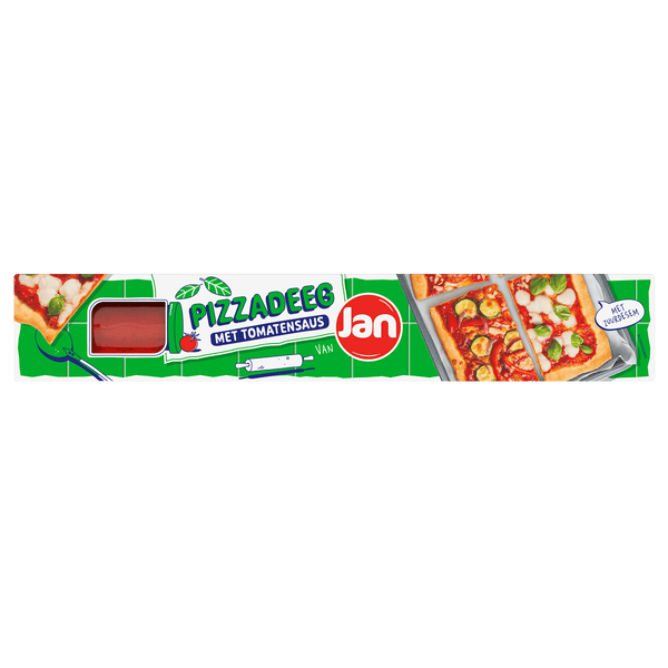 Jan Pizzadeeg zuurdesem met tomatensaus