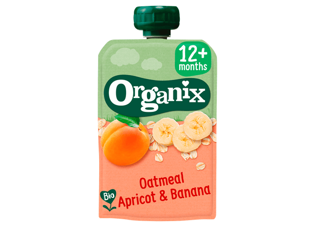 Organix Knijpfruit Haver Abrikoos Banaan 12+m