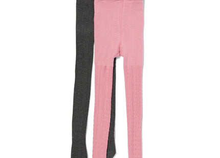 children's tights with cotton - 2 pairs light pink