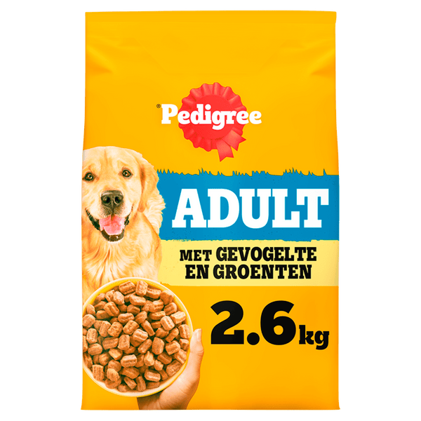 Pedigree Droog adult gevogeltje en groente