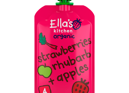 Ella's Kitchen 4+ Strawberry, rhubarb + apple