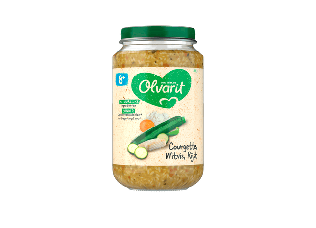 Olvarit 8+mnd Courgette Witvis Rijst